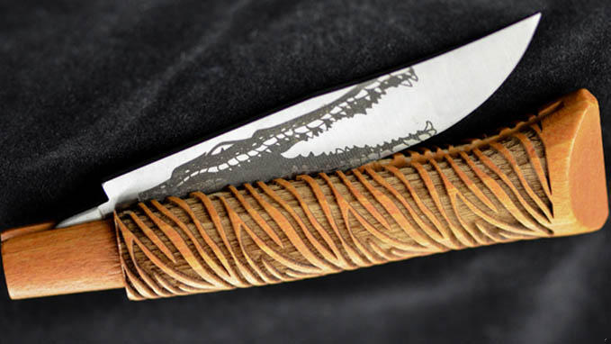 Metal and wood laser engraving