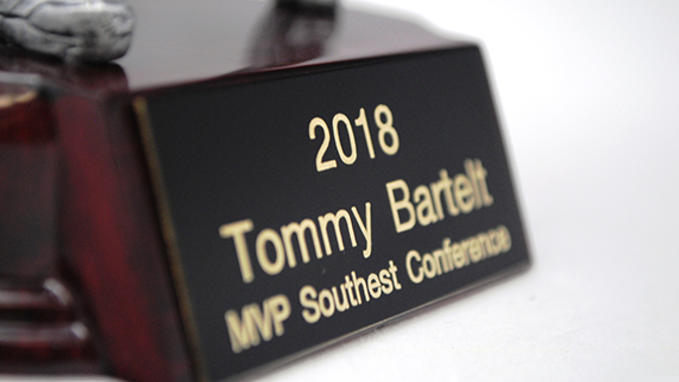 Laser engraving on trophy plates